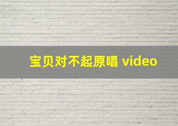 宝贝对不起原唱 video